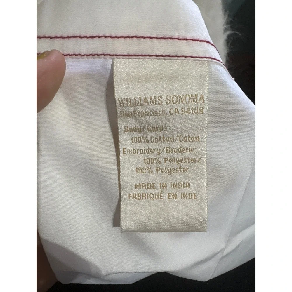 Williams Sonoma Napkins Set 4 Circus Tent White Red Cotton Big Top Carnival EX